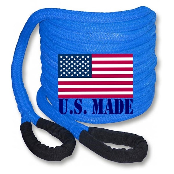 Pbm Industries U.S. made SAFETY BLUE Safe-T-Line Kinetic Snatch ROPE - 1 inch X 30 ft 4X4 VEHICLE RECOVERY SA39604 - main